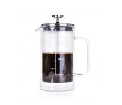 600 ml dvoustěnná termo konvice na kávu a čaj, FRENCH PRESS DOUBLE-GLASS