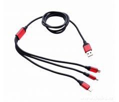 3in1 USB KABEL černo